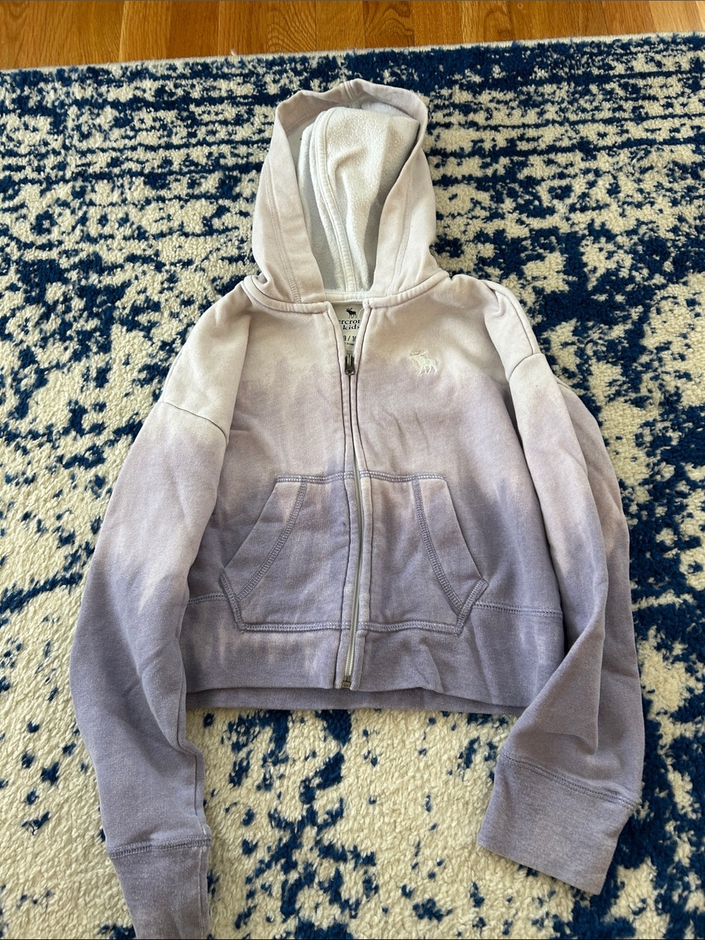 Abercrombie & Fitch Lavender Ombre Zip Hoodie with Sherpa Hood